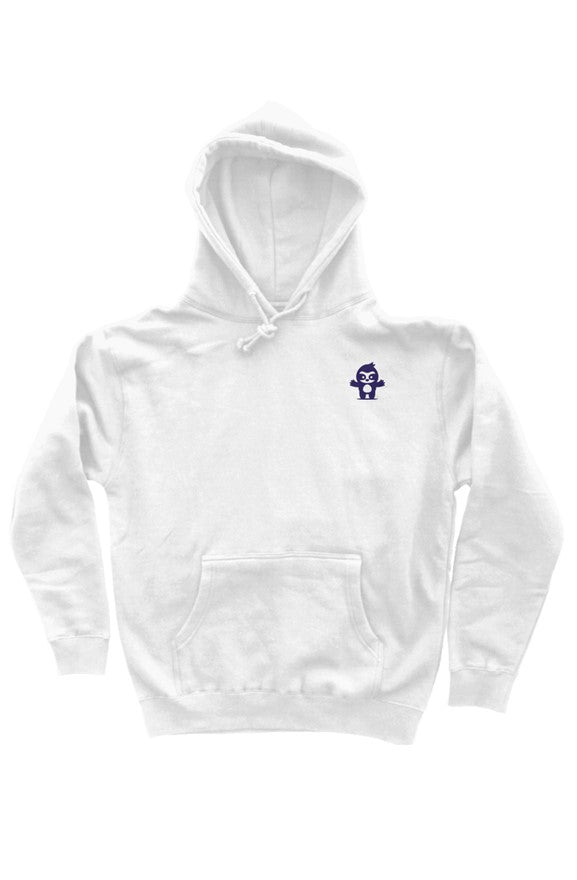 pullover hoody white purple plaitoe
